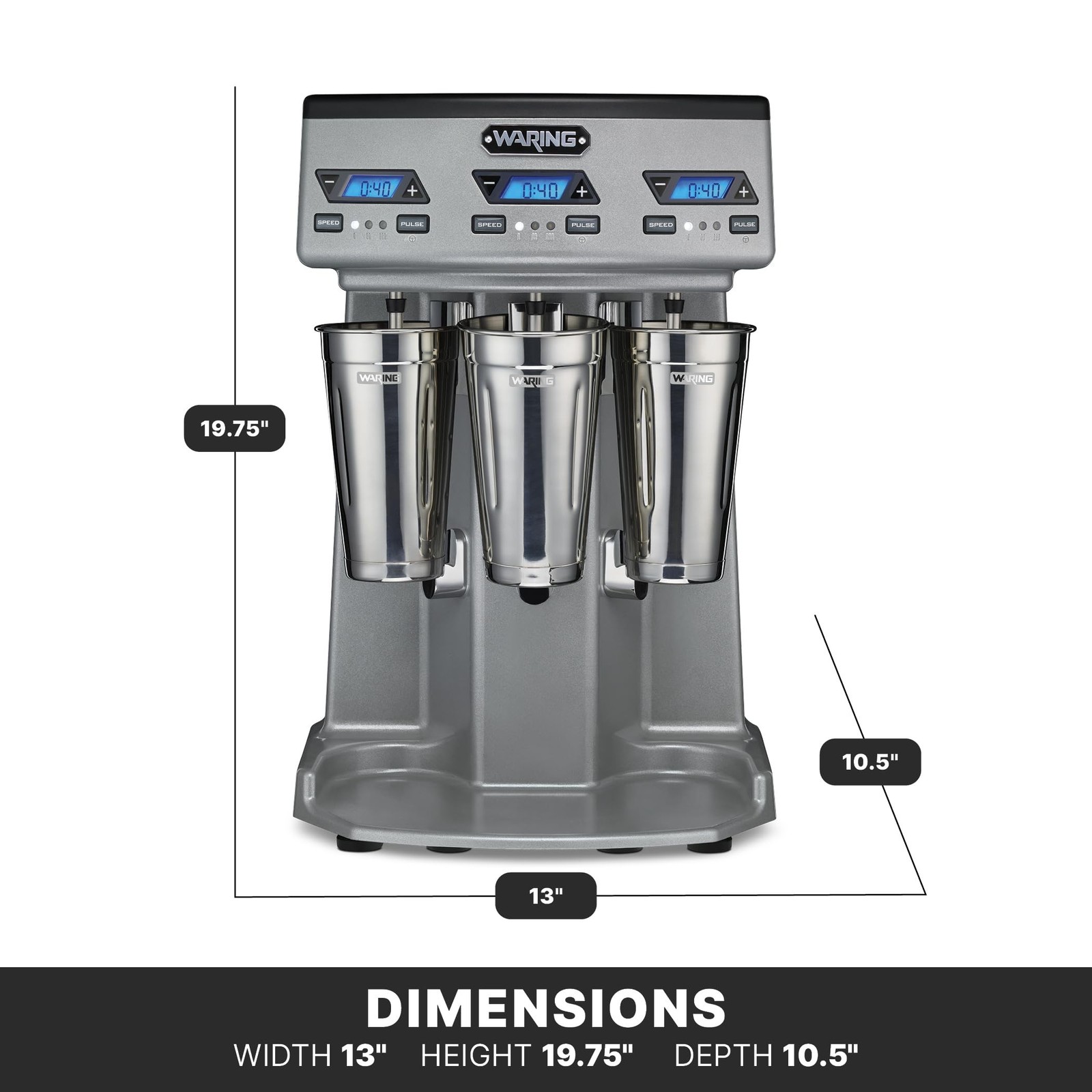Waring Commercial WDM360TX Heavy-Duty Triple Spindle Drink Mixer, Each Spindl…