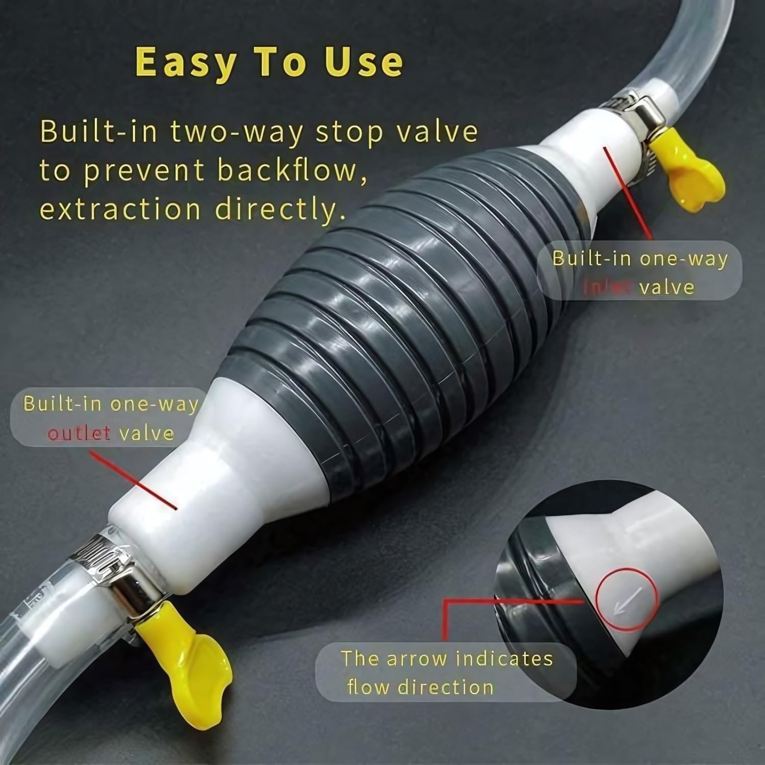 Portable Siphon Hand Pump Manual Car Fuel Transfer Pump for Gas Gasoline Petrol
