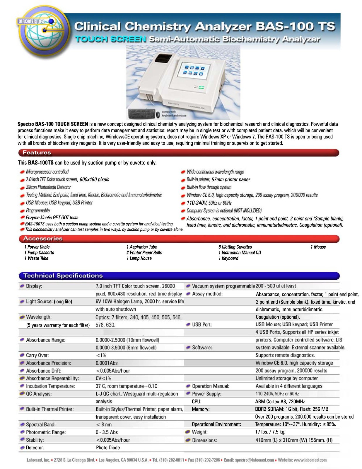 Portable Semi Auto Chemistry Analyzer – see description