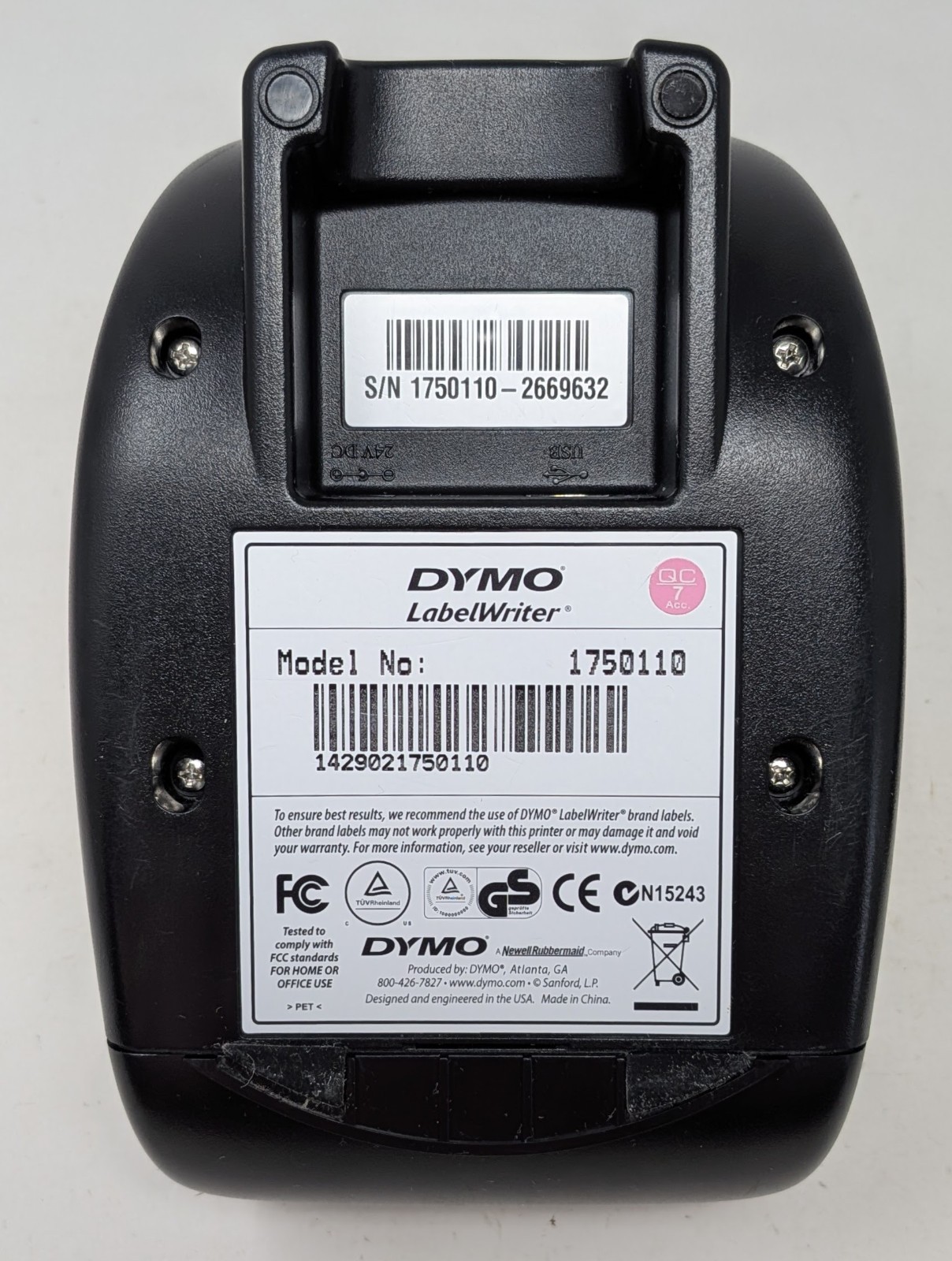Dymo LabelWriter 450 Desktop Label Barcode Printer 1750110 w/ Power + USB Cables