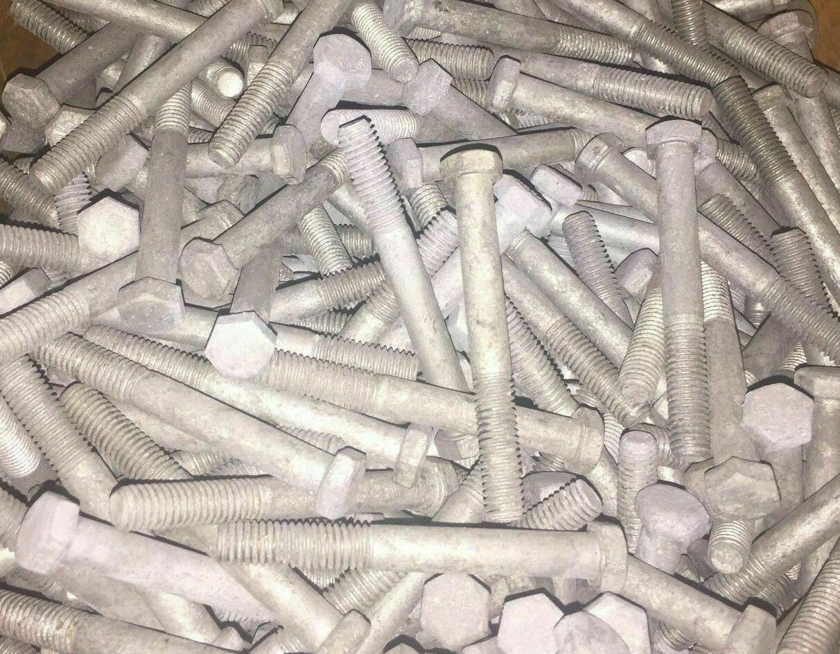 7/16-14 X 1-1/2 Hex Head Cap Screws Hot Dipped Galvanized 550 Pieces