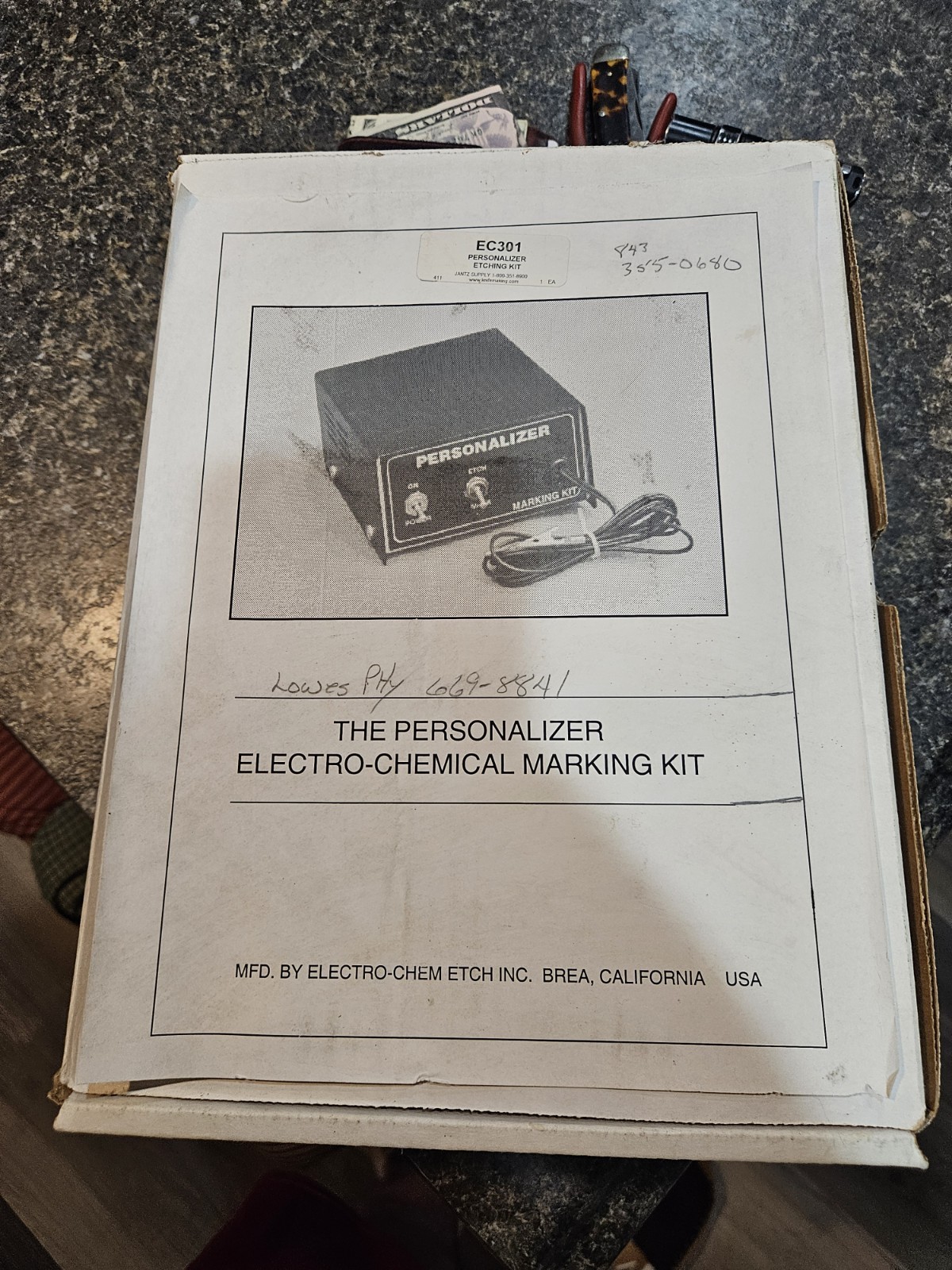 Electrochemical Etching Machine The Personalizer Plus Made In USA.