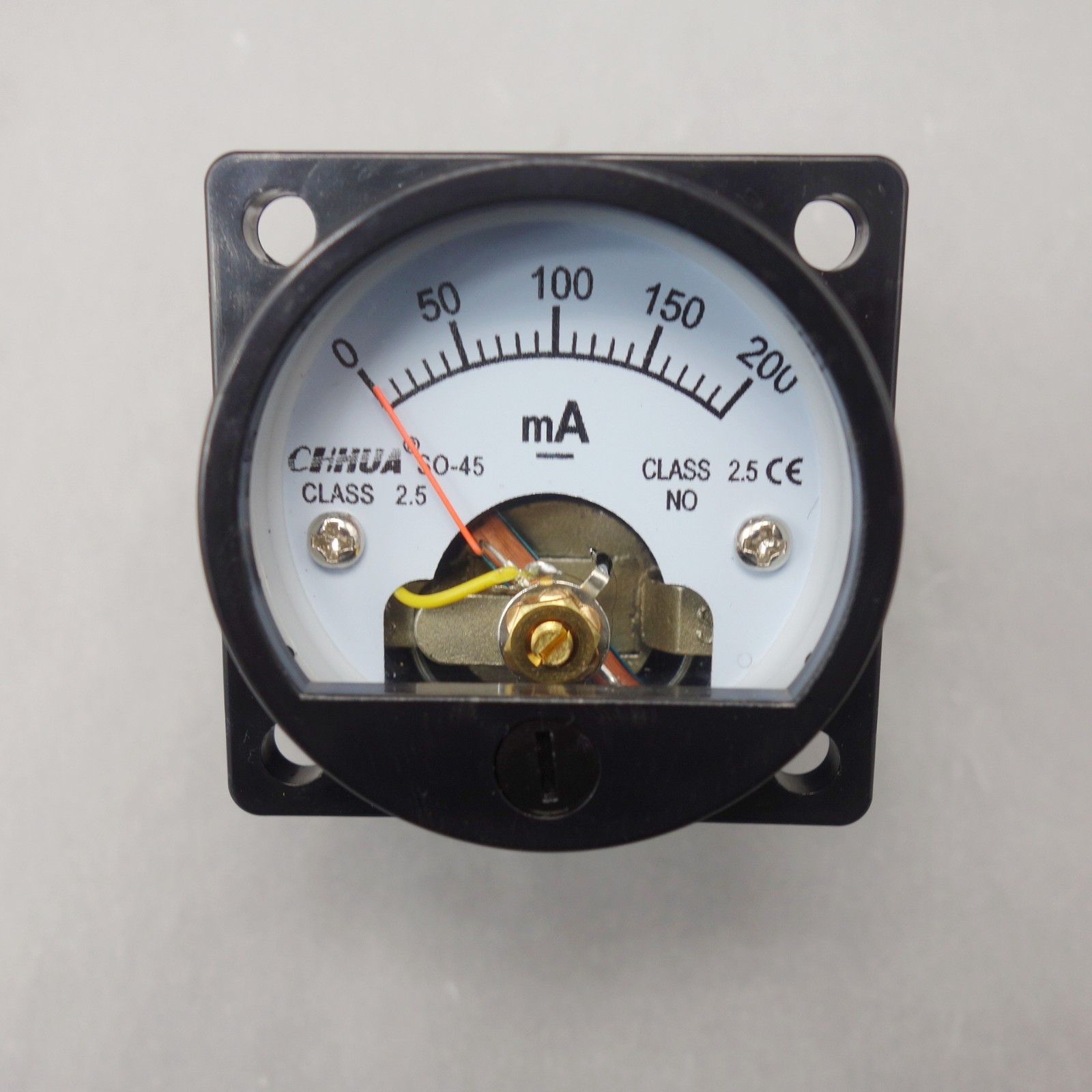 1PC DC 0-200MA Analog Ammeter Panel AMP Current Meter SO45 Cutout 45mm
