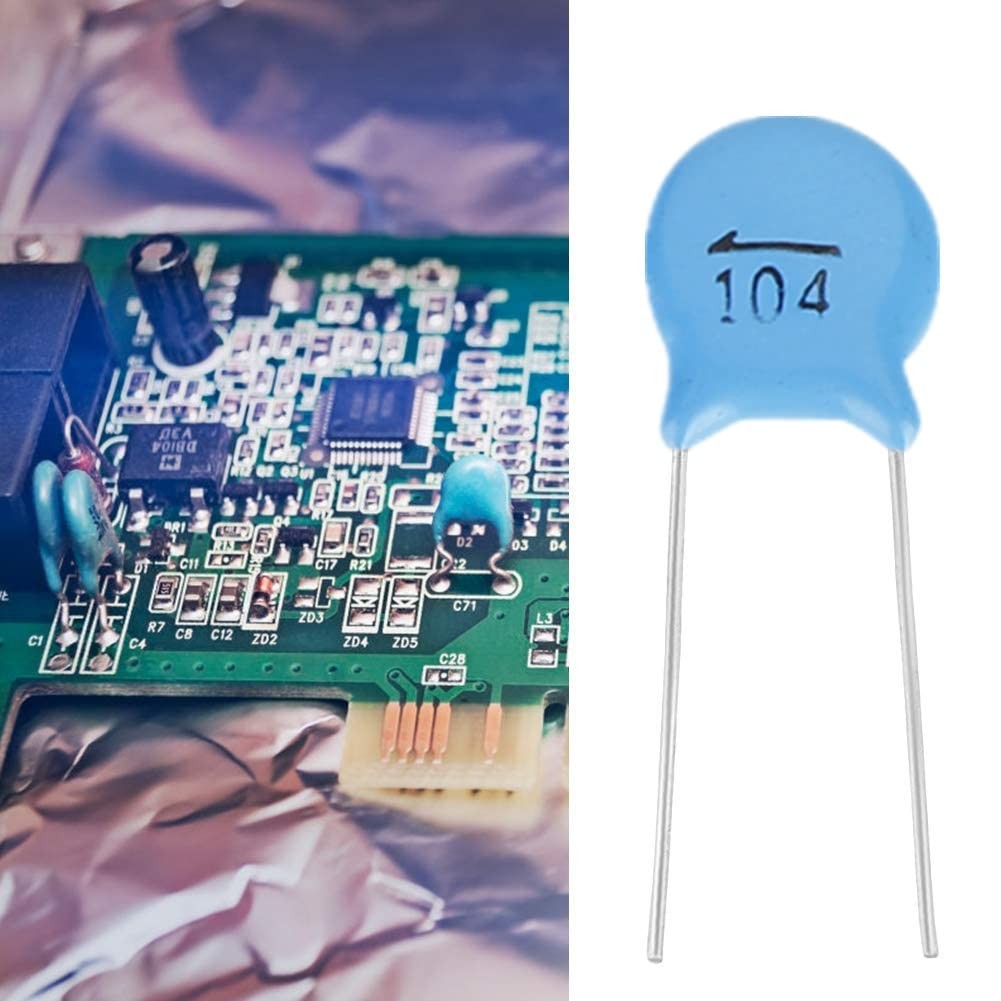 Tyenaza 50Pcs Blue 0.1uF 1000V Ceramic Capacitors Assortment Kit