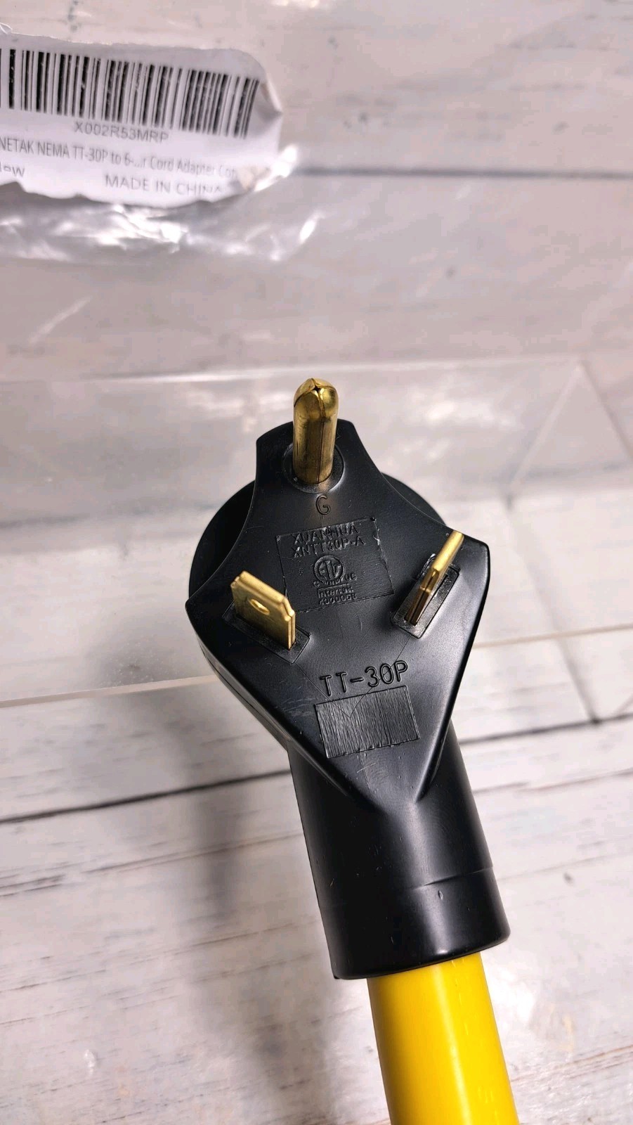 NEMA TT-30P to 6-50R 120V 30 Amp 10 AWG 3 Prong Male Plug to 3 Prong Female…