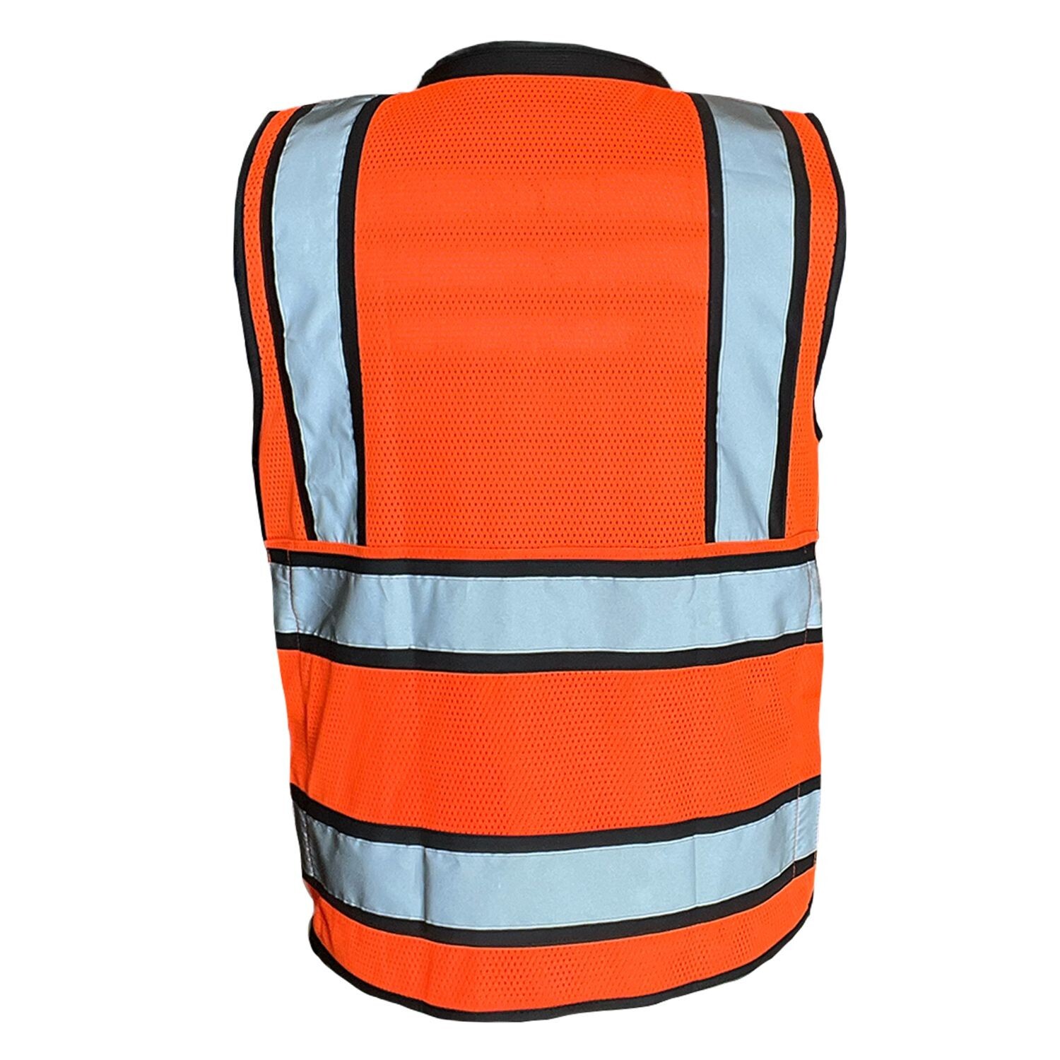 FX HIGH VISIBILITY Surveyor Two Tones Orange Safety Vest Mesh front & back