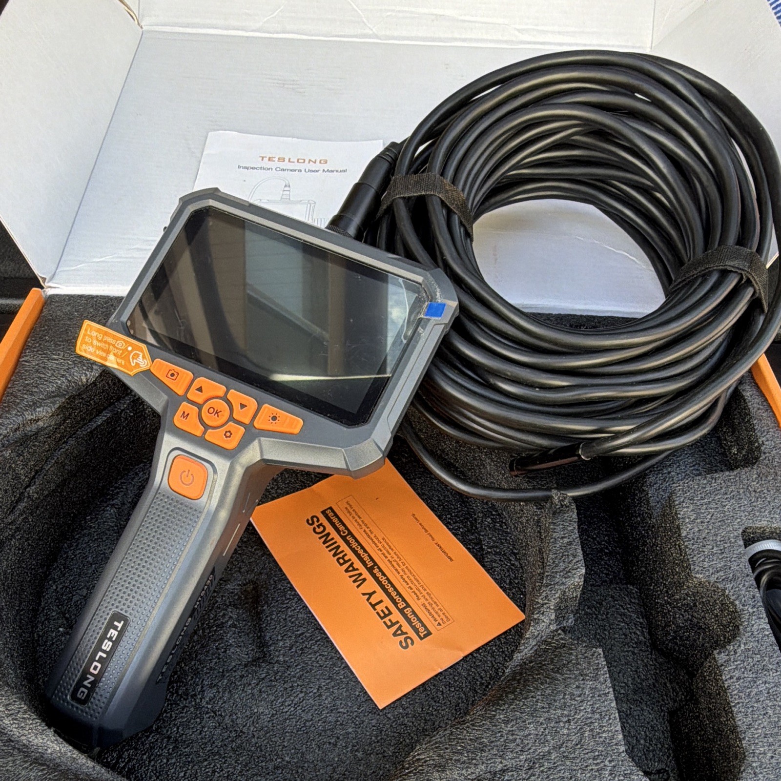 Teslong NTS430 Dual Lens 1080P HD Inspection Camera 4.3in IPS LCD Semi-Rigid