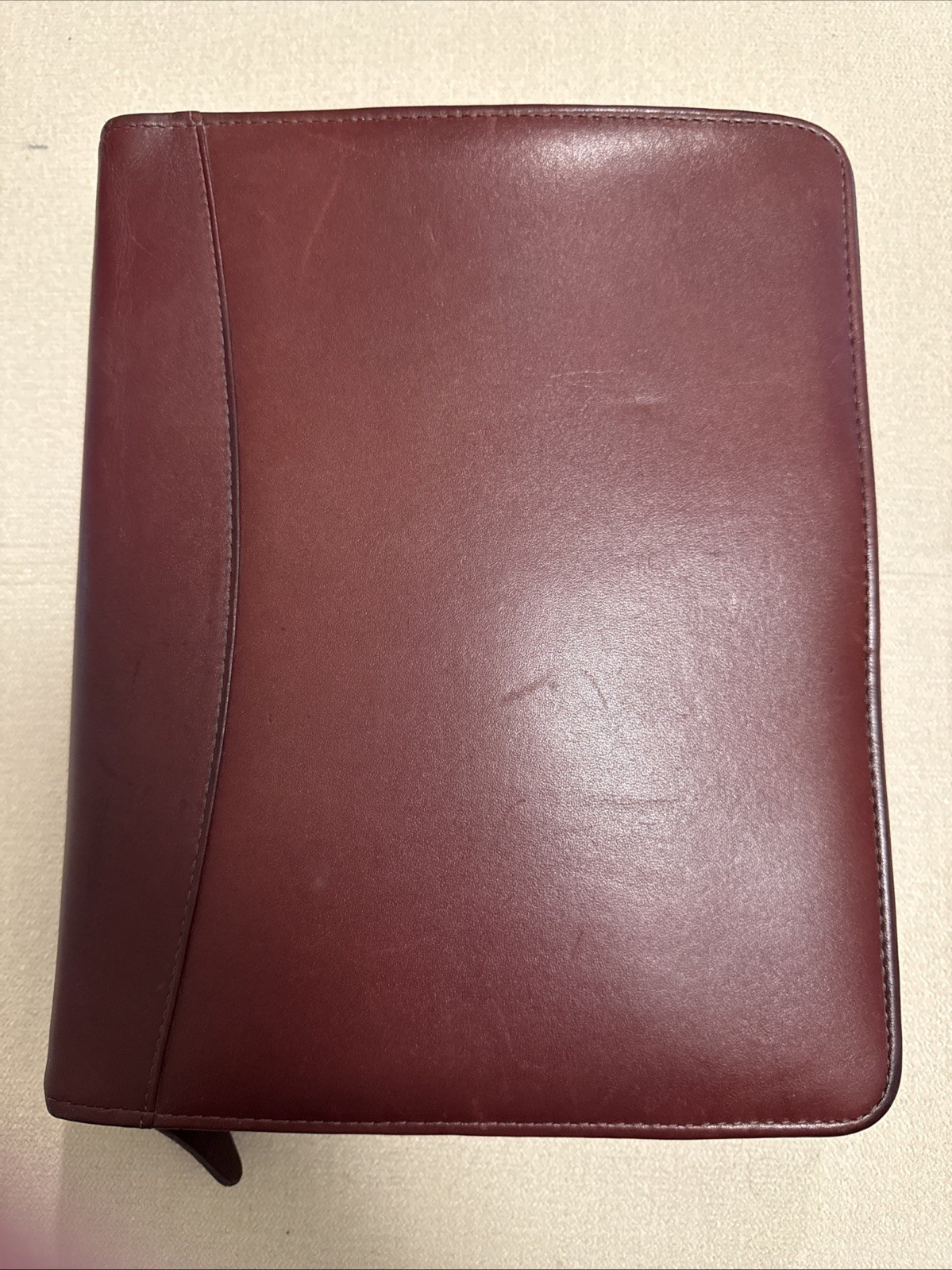 Franklin Quest Burgundy Planner Zip Classic Size W/ Vintage Inserts *see pics