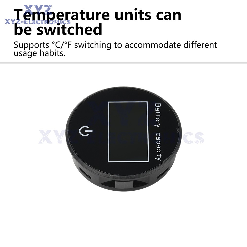 LCD Digital Battery Level Indicator Voltage Power Percentage Temperature Display