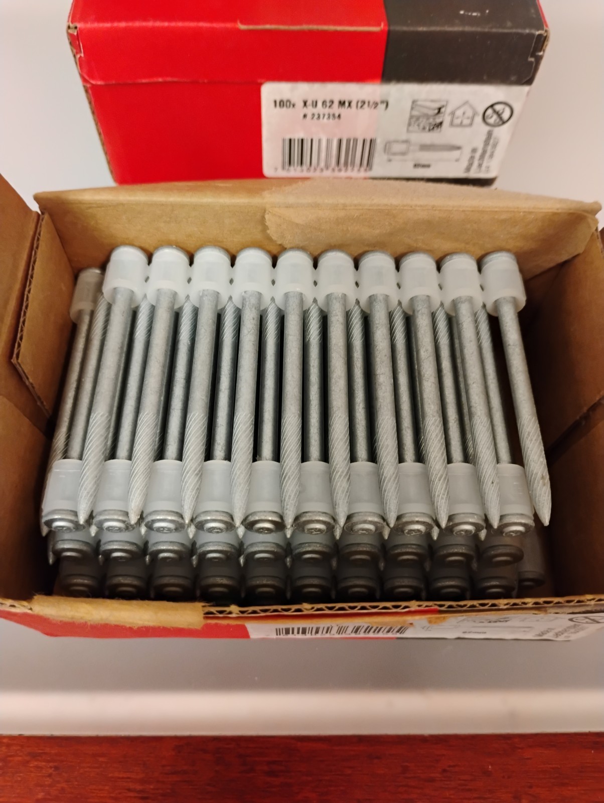 HILTI 100x X-U 62 MX #237354 62mm 2-1/2” Collated Galvanized Nails – NEW!
