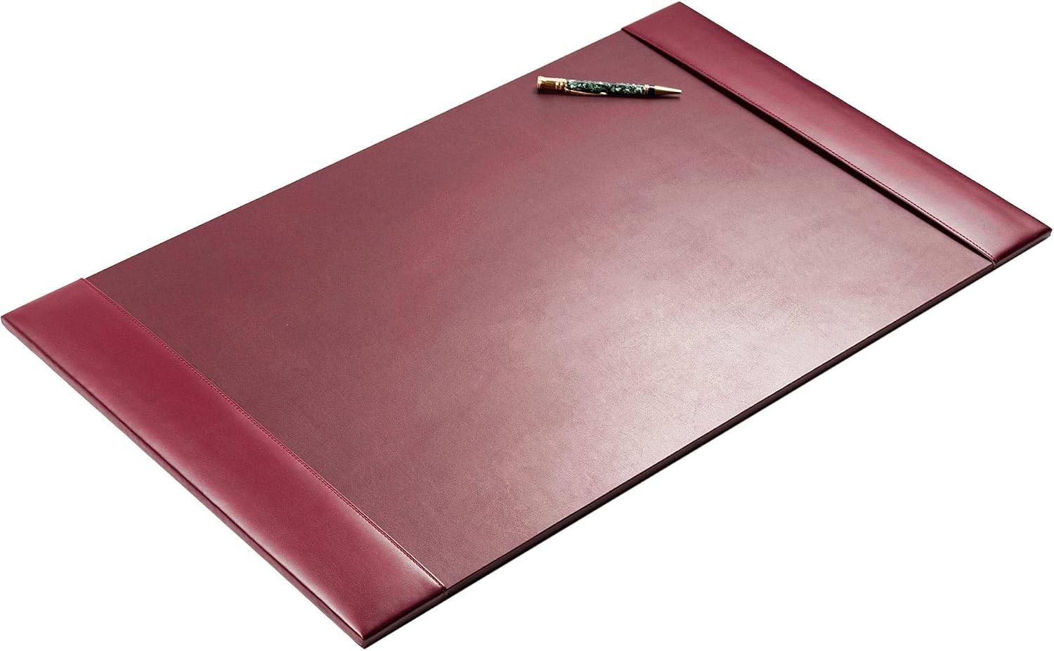 Bonded Leather Desk Pad W/ Side Rails Luxury Leather Desk Blotter Writing Padded