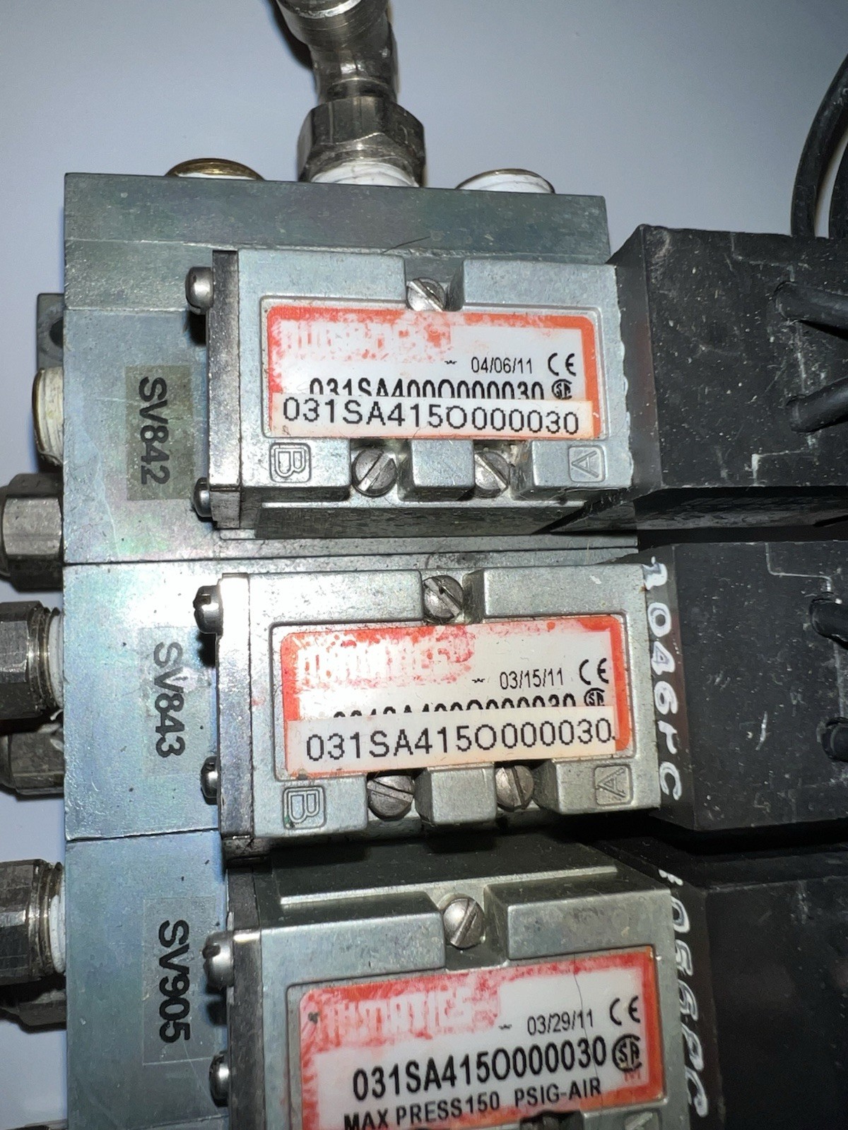 QUANTITY 9) NUMATICS 031SA415O000030 SOLENOIDS ON MANIFOLD SEE *NOTE*