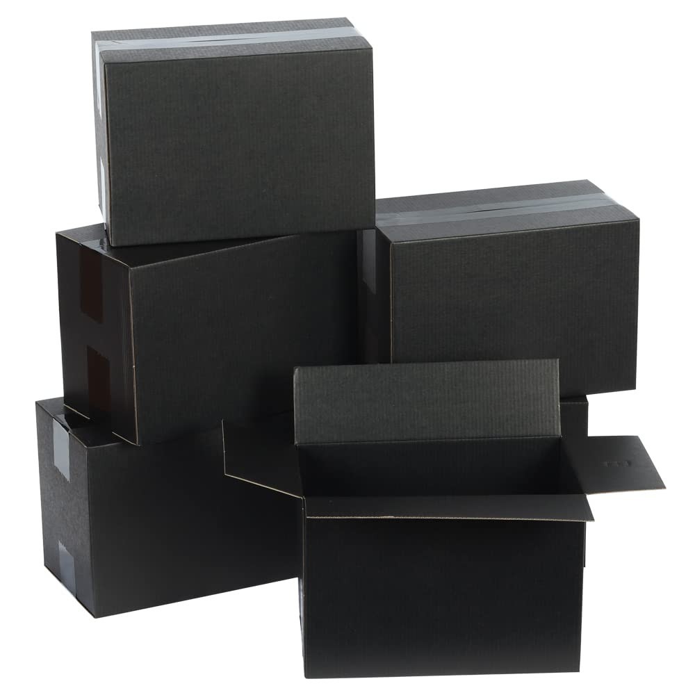 Black Shipping Boxes Packing Corrugated Cartons Many Sizes Available Save Now!
