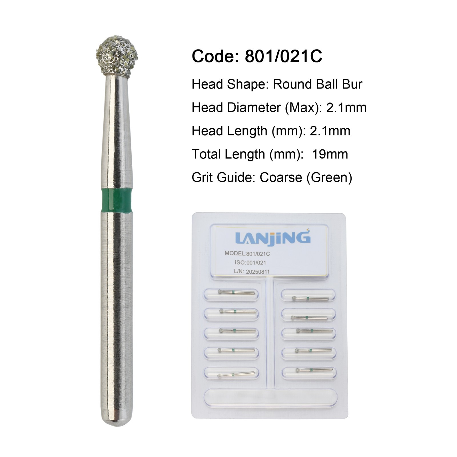 Dental Burs Diamond FG Round End Taper Football Surgical Long High Speed 856 850