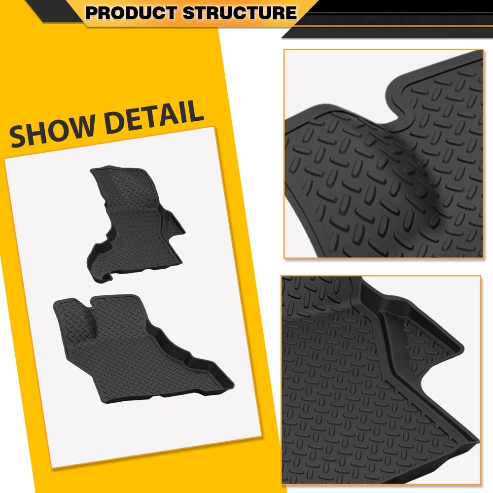 TPE Floor Mats for E150 E250 E350 Econoline 1997-2005 2PCS Black All Weather