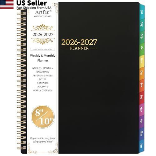 2026-2027 Planner – Calendar/Planner 8 inches X 10 inches, Black