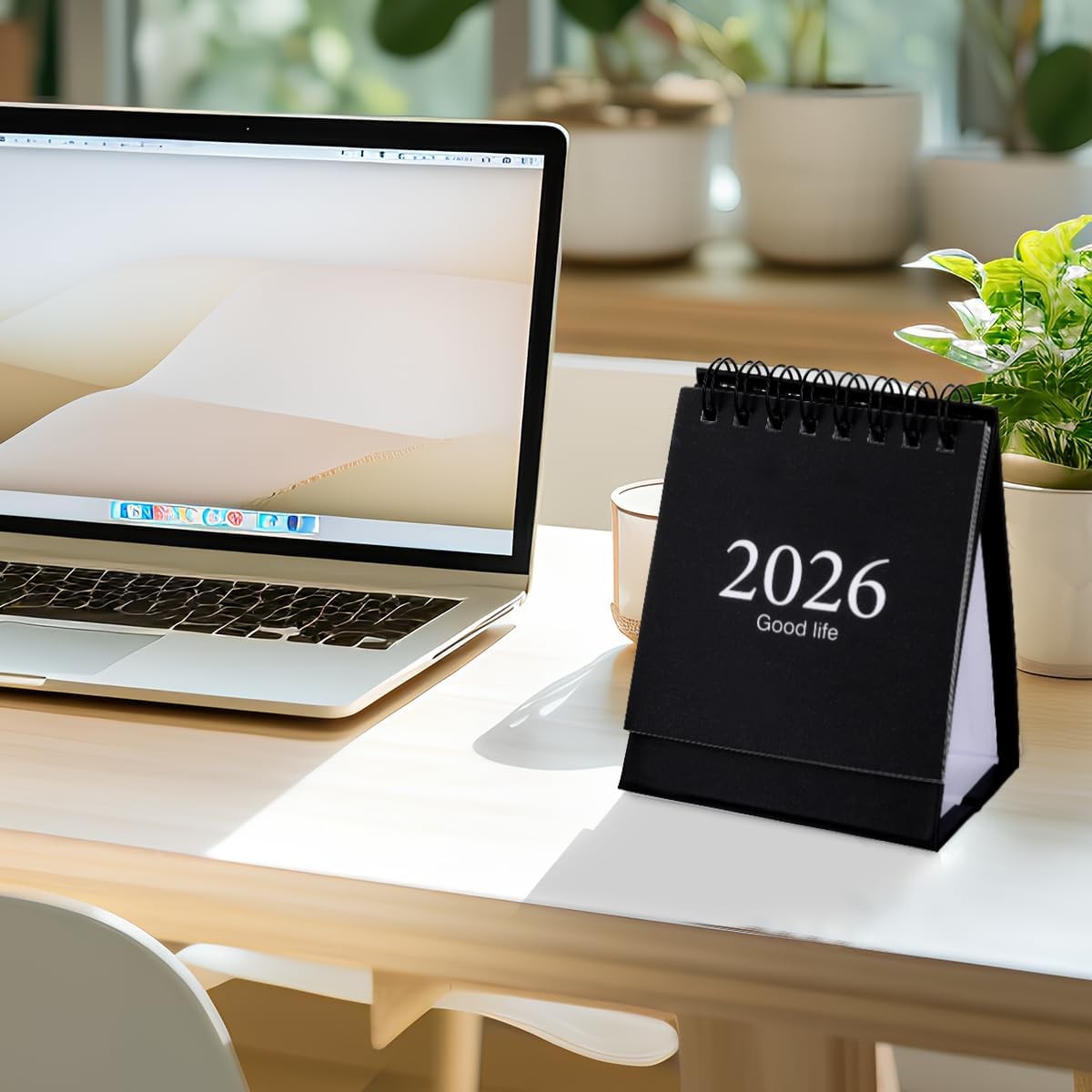 Mini Desk Calendar 2026-2027, January 2026 until July 2027, 19 Months Black