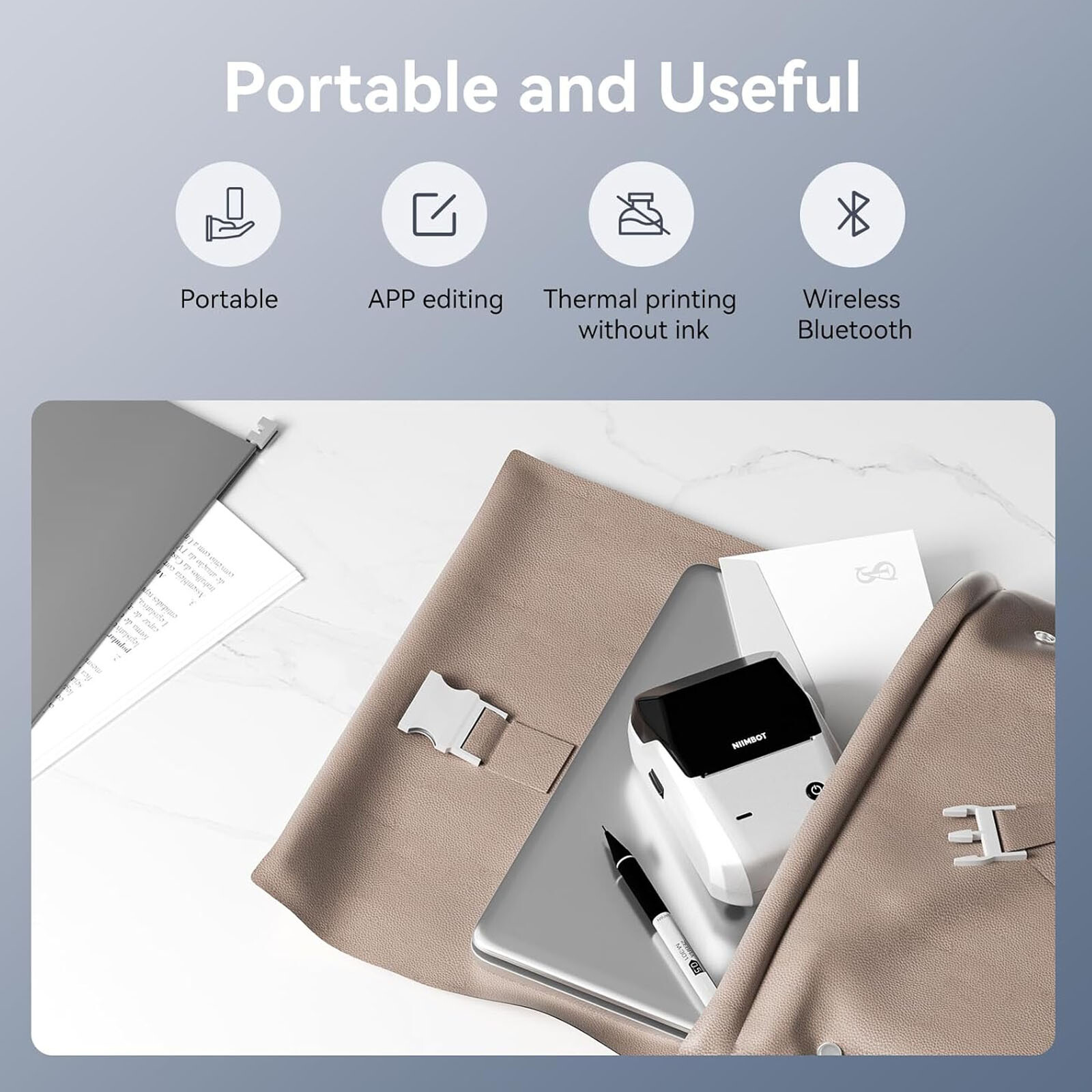 NIIMBOT B1 Label Maker Machine with Tape Portable Bluetooth Thermal Printer SL