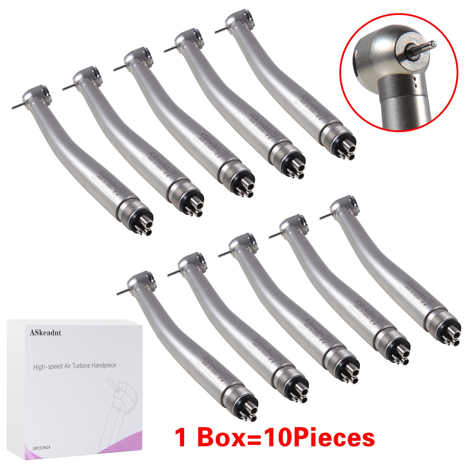 10* ADA4 Dental High Speed Handpiece Push Turbine 4 Holes Fit NSK Pana Max