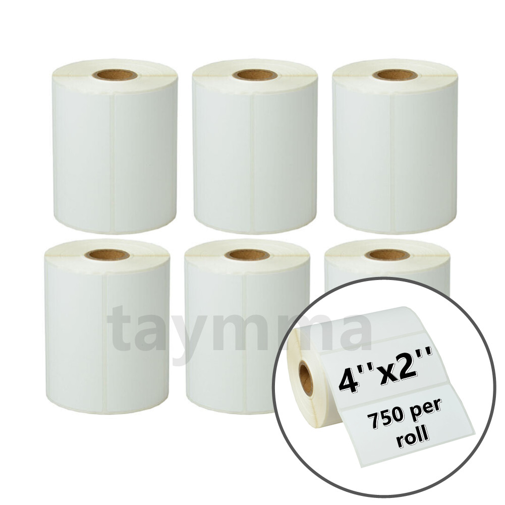 4”x2” Direct Thermal Shipping Labels for For Zebra & Rollo 750 Labels Per Roll