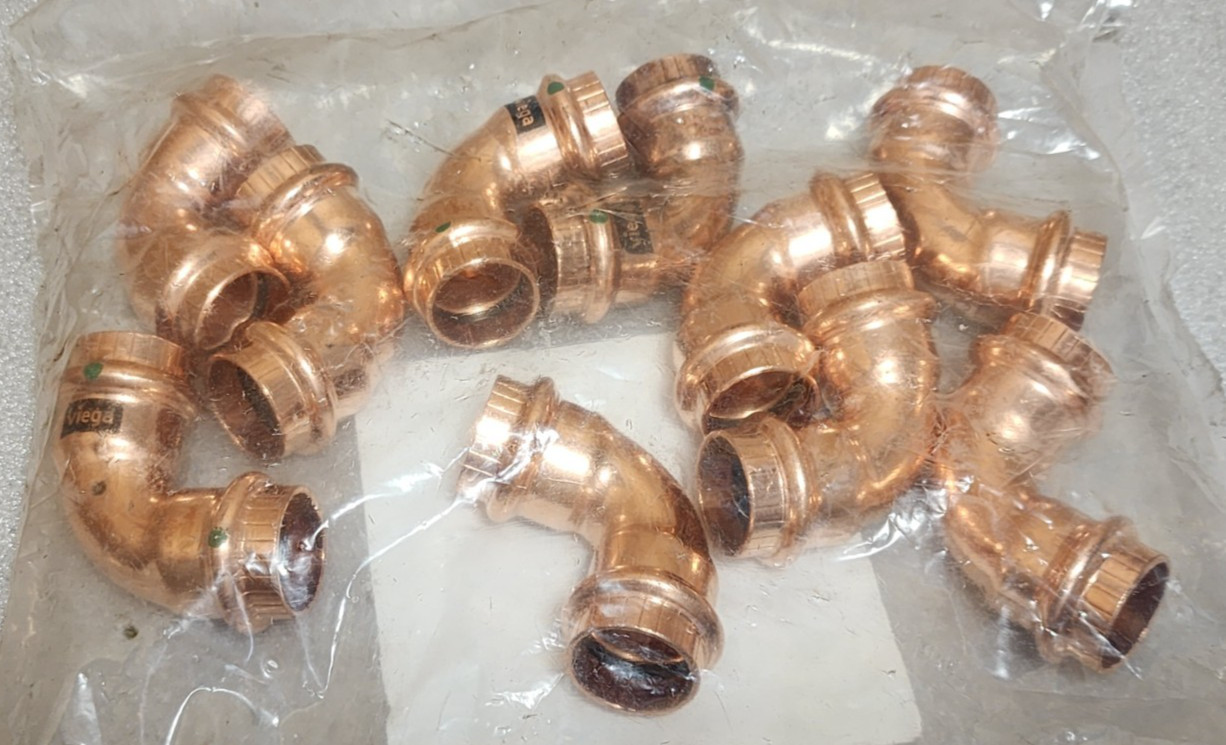 Viega 77022 ProPress 3/4″ x 3/4″ 90° Copper Elbow (Bag of 10)