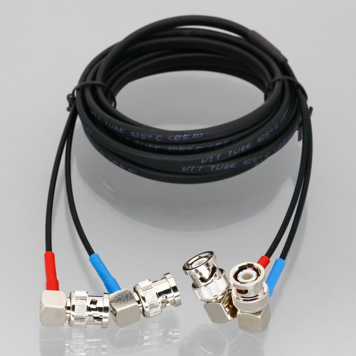 Dual BNC Both 90-Angle Signal Cable 10~50FT For Portable Ultrasonic Flow Meter
