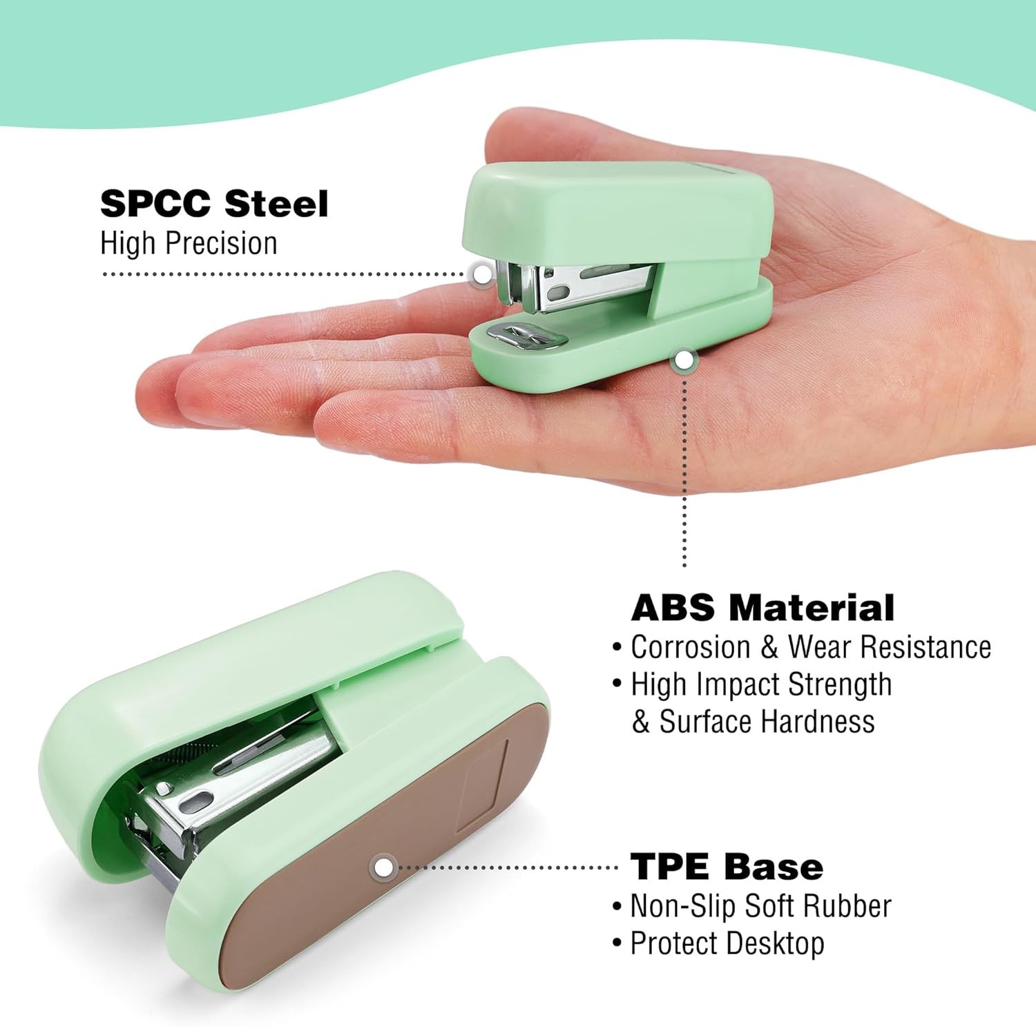 WORKPRO Small Stapler with Staples 2000 Standard Staples One Staple Remover New