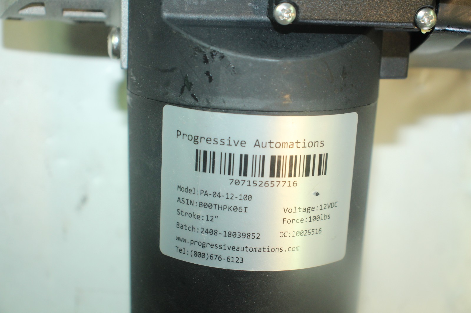 Progressive Automations Linear Actuator PA-04-12-100 12″ 12VDC