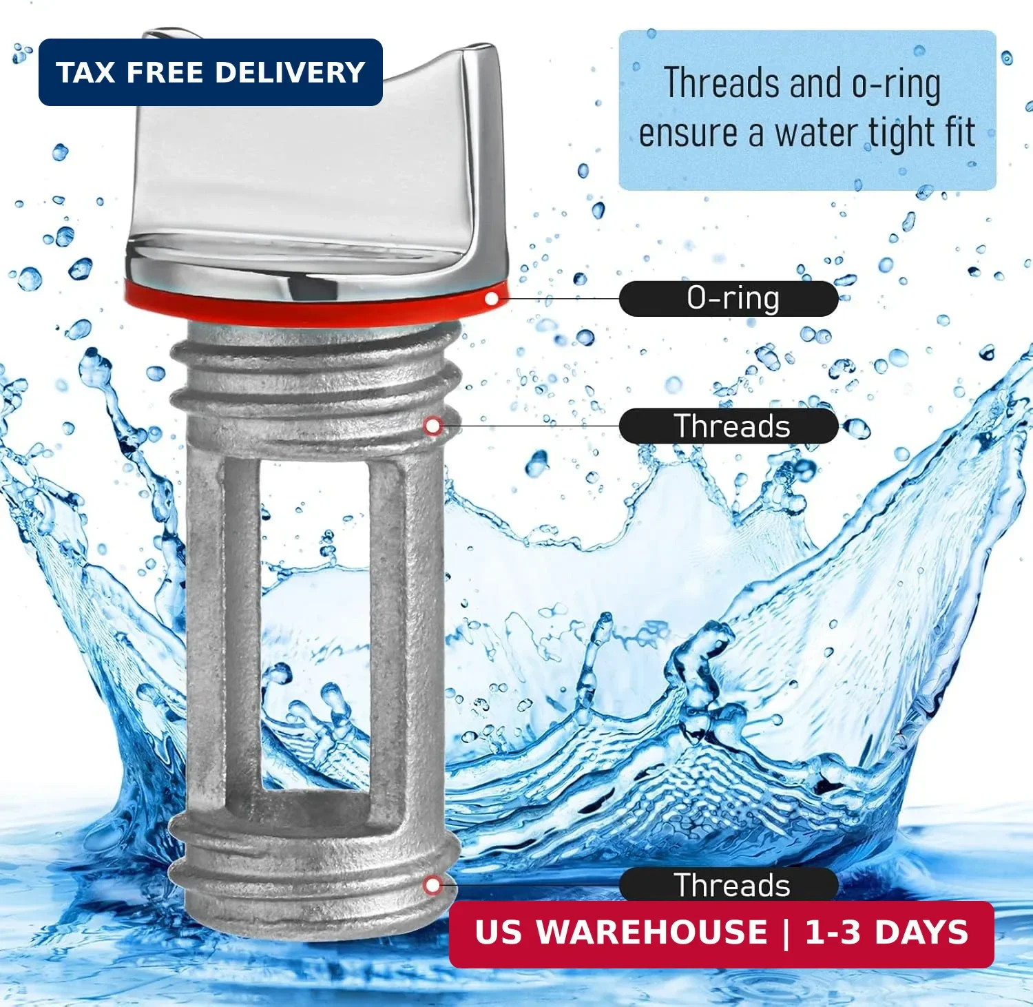 Ripeng 2 Pcs 316 Stainless Steel Boat Marine Grade Drain Plug Fits 1″ Hole – Thr