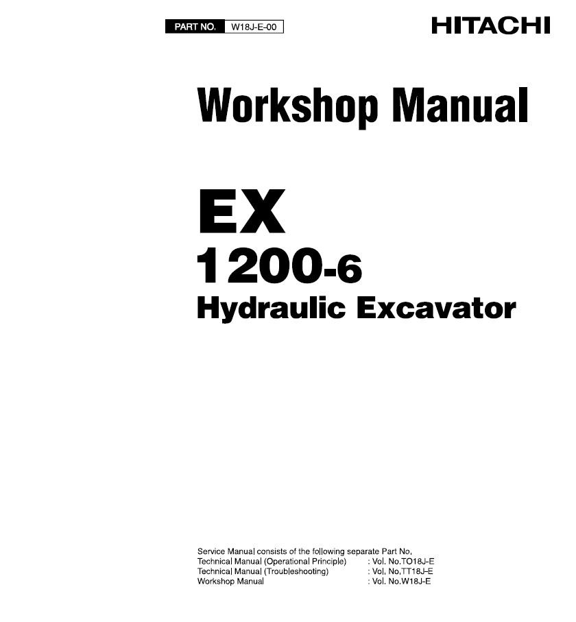 HITACHI EX1200-6 Hydraulic Excavator Service Repair Shop Manual Printed