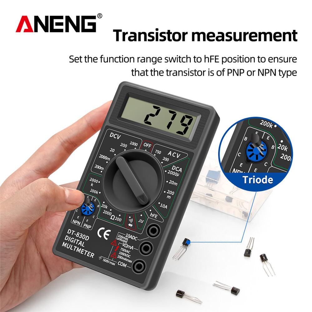DT830D Mini Digital Multimeter Voltmeter Voltage Ampere Ohm Tester DC AC Ammeter