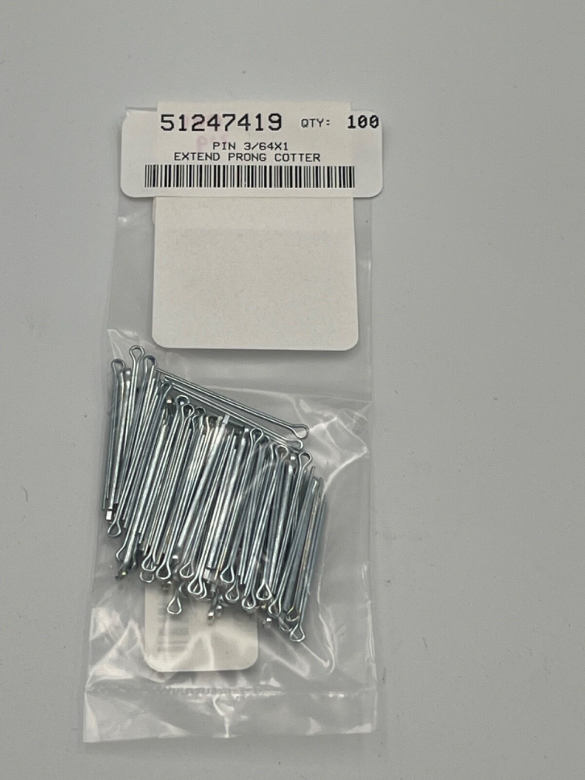 VALUE COLLECTION 3/64″ Diam x 1″ Long Extended Prong Cotter Pin C672208 QTY 100