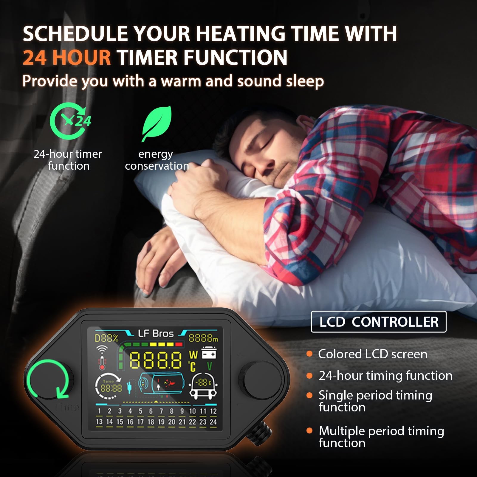 LF Bros 110V/12V 5KW All-in-1 Diesel Heater, 5L Air Diesel Parking Space Heat…