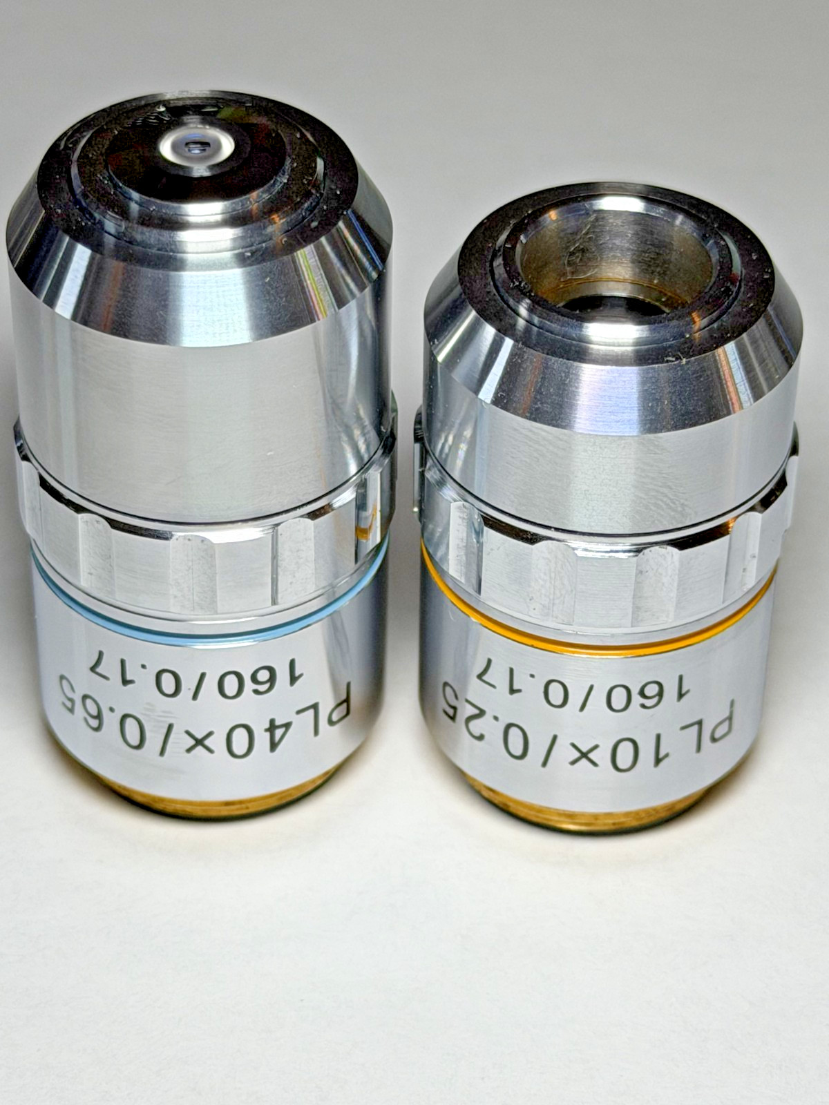 SET of 2 Plan Objectives PL 40x/0.65 and PL 10x/0.25 160/0.17 No brand