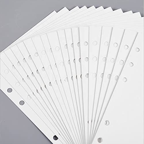 A6 Blank Refill Paper, 100 Sheets/200 Pages Loose Leaf Paper for White
