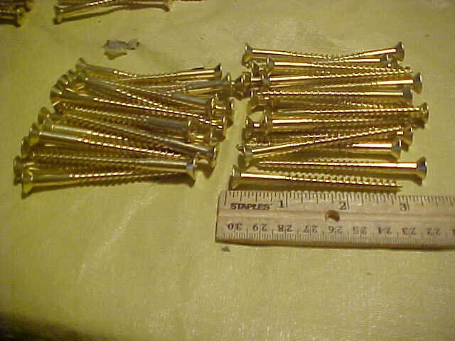Qty of 48 #12 x 3″ Brass Wood Screws Flat Head Phillips Drive Ships free