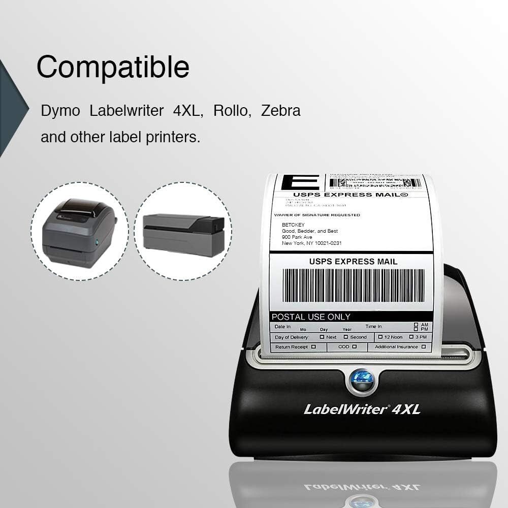2 Rolls Direct Thermal Shipping Labels 4×6″ 220/Roll 1744907 DYMO 4XL Compatible