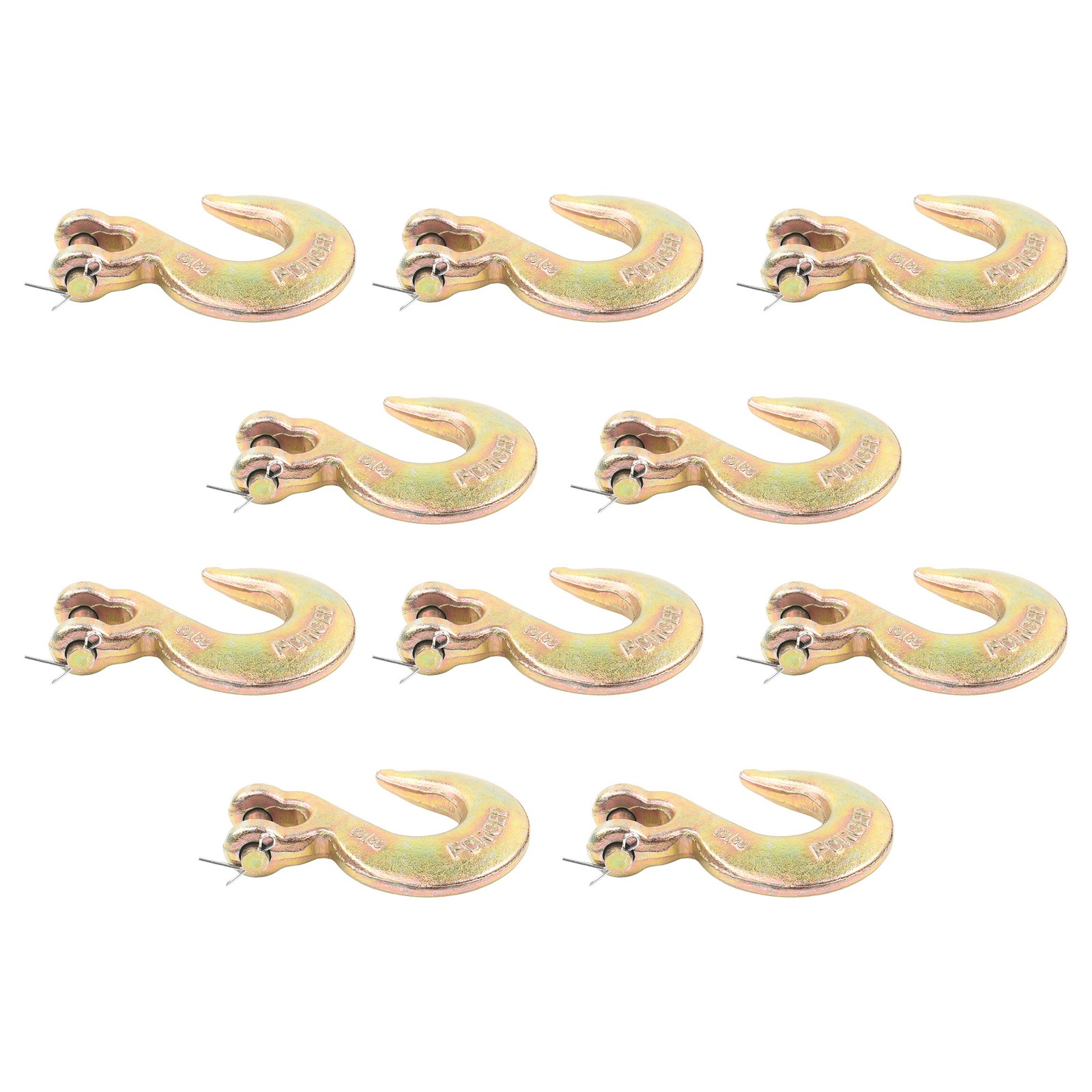 10 Pack 3/8 Inch Clevis Slip Hooks – 6600 LBS Working Load G70 Tow Chain Hooks