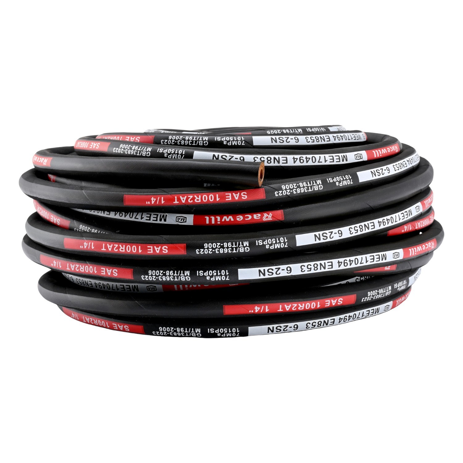 1/4″ 100′ HYDRAULIC HOSE TWO WIRE HOSE FLEXIBLE 70MPa / 10150PSI WITH 24 FITTING