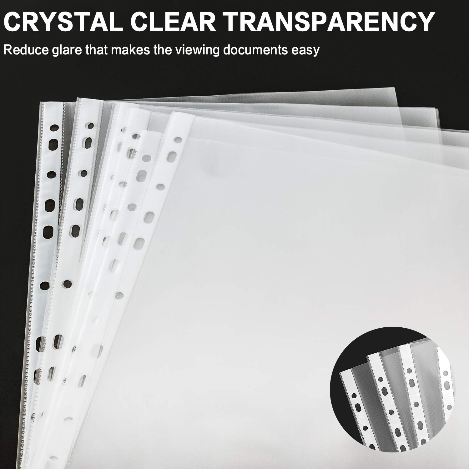 Sheet Protectors, PANDRI 500 Pack Clear Heavy Duty Plastic Page Protectors Sheet