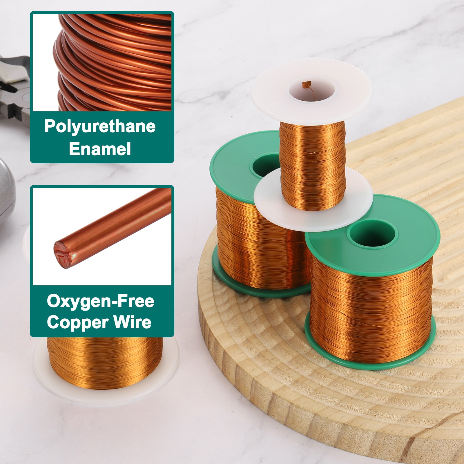 16 AWG Magnet Wire, 1 lb Magnetic Coil Wire 180C(356F)