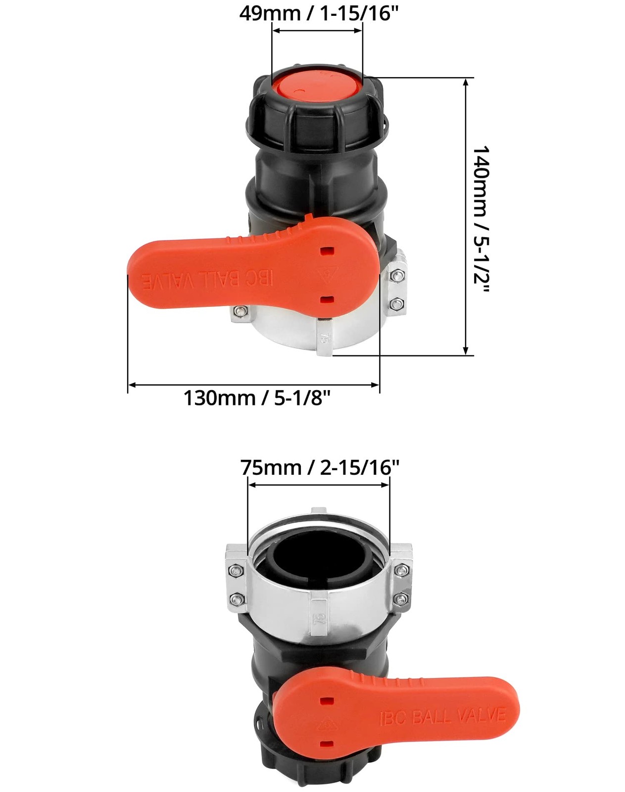 IBC Tote Valve, 2.95″ Heavy Duty IBC Tote Tank Drain Adapter, S75x6 75 mm NPT…