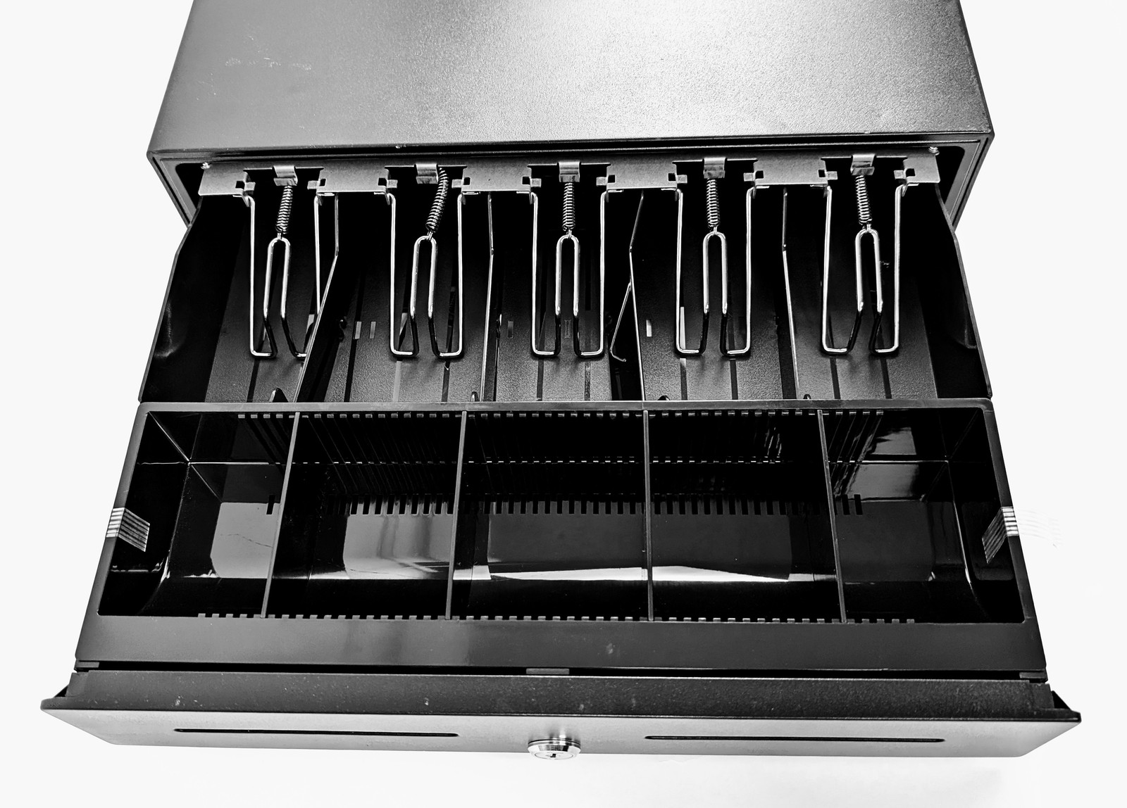 16″ Electronic Cash Drawer 5 Bill 5 Coin RJ11 RJ12 Lock Media Slots Key