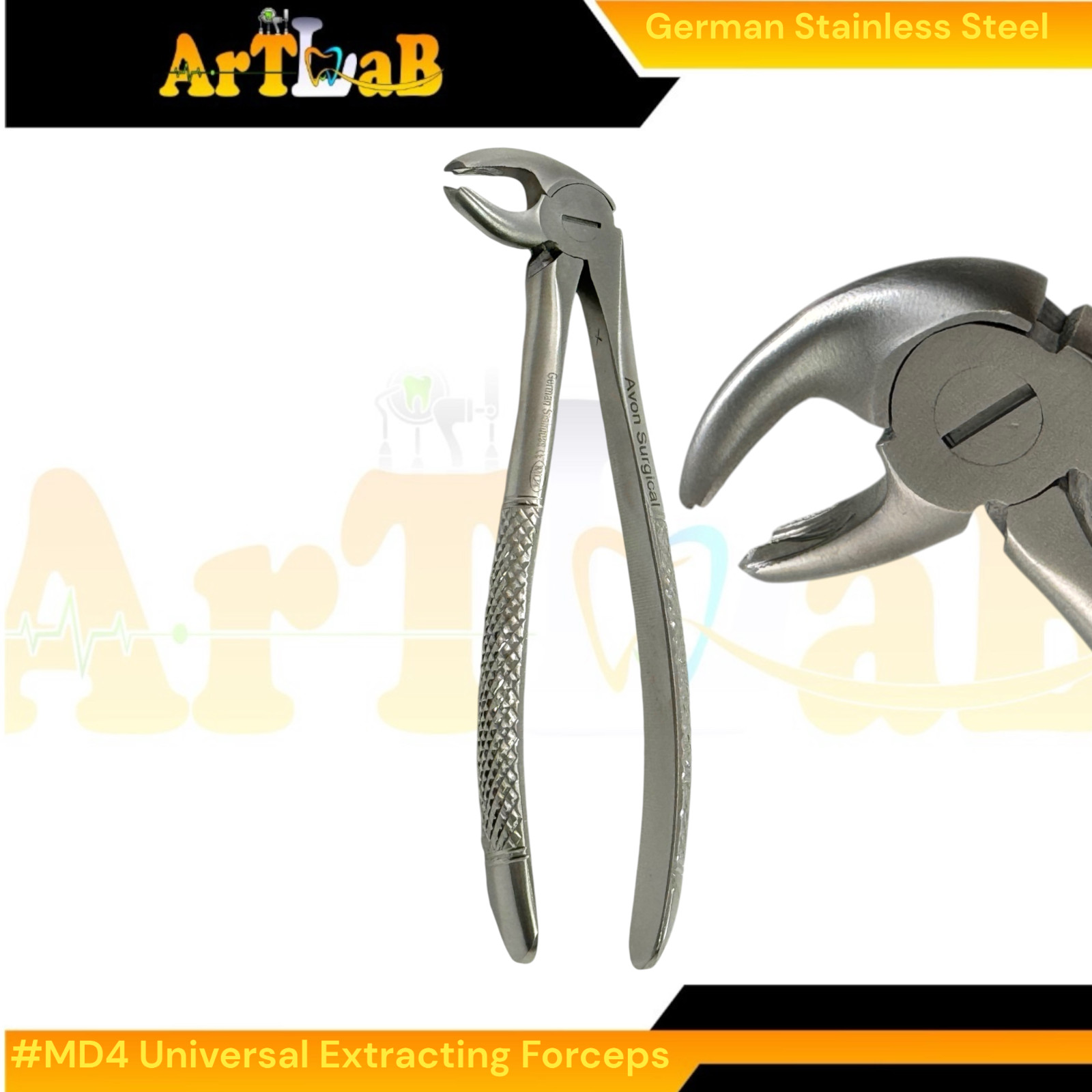 Universal Tooth Extraction Pliers MD4 for Lower Molars – German Stainless Steel