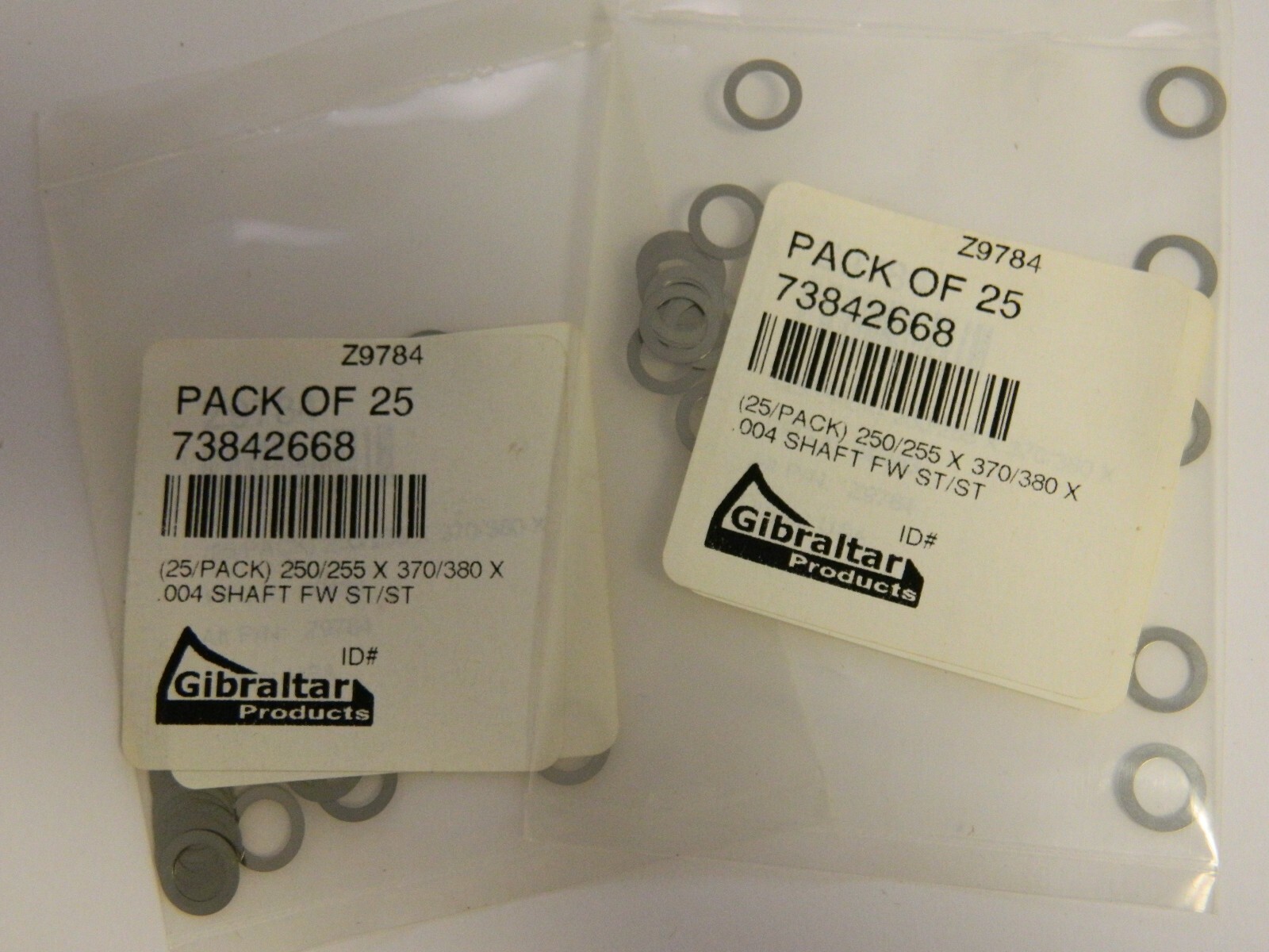 Gibraltar 0.004″ Thick 0.25 to 0.255″ In x 0.37 to 0.38″ OD Round Shims QTY 50