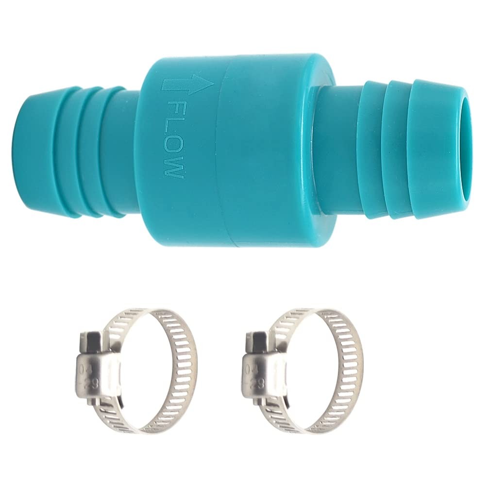 1 1/8 inch Check Valve, Marine Boat Bilge Pump Hose in-line one Small, Green