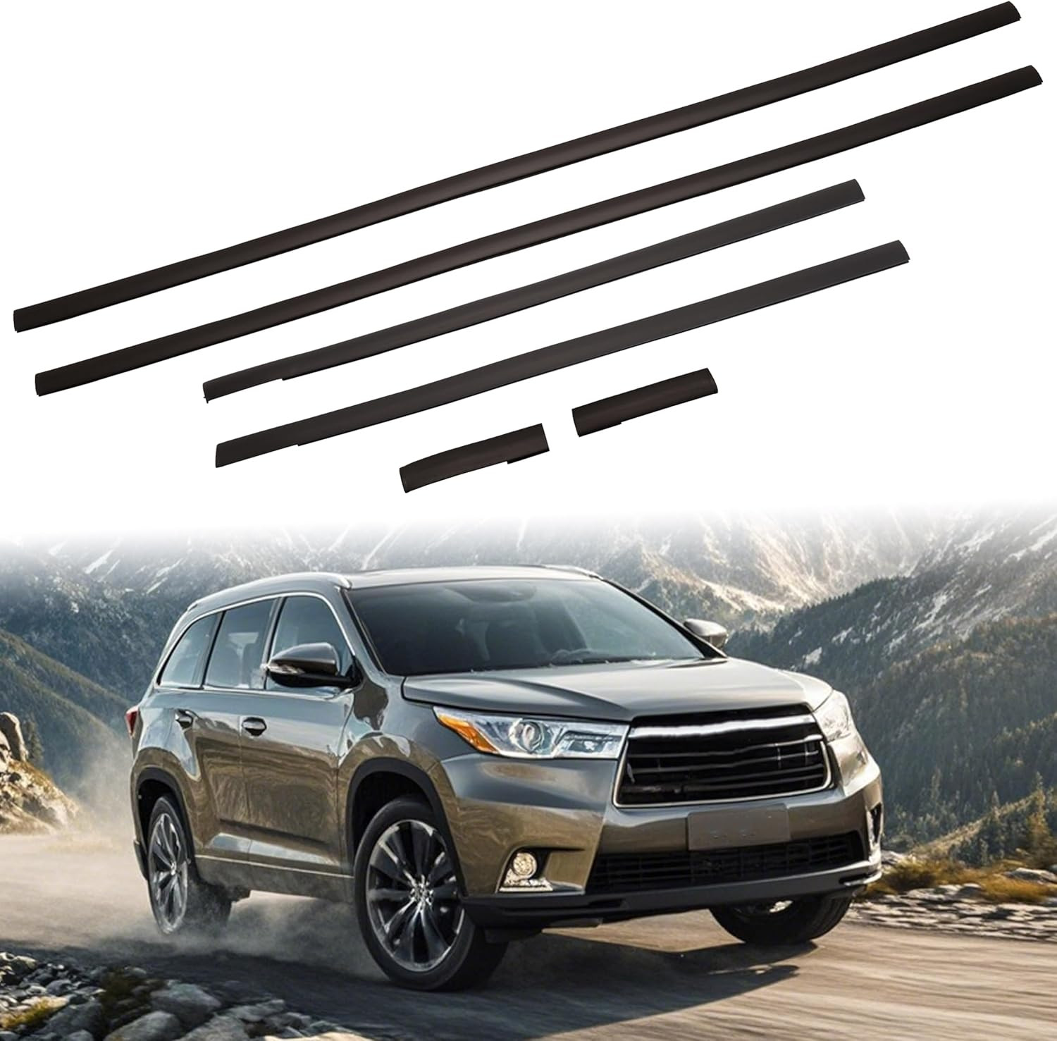 6Pcs Center Roof Drip Weatherstrip Molding Trim Toyota Highlander 2009-2014 OE