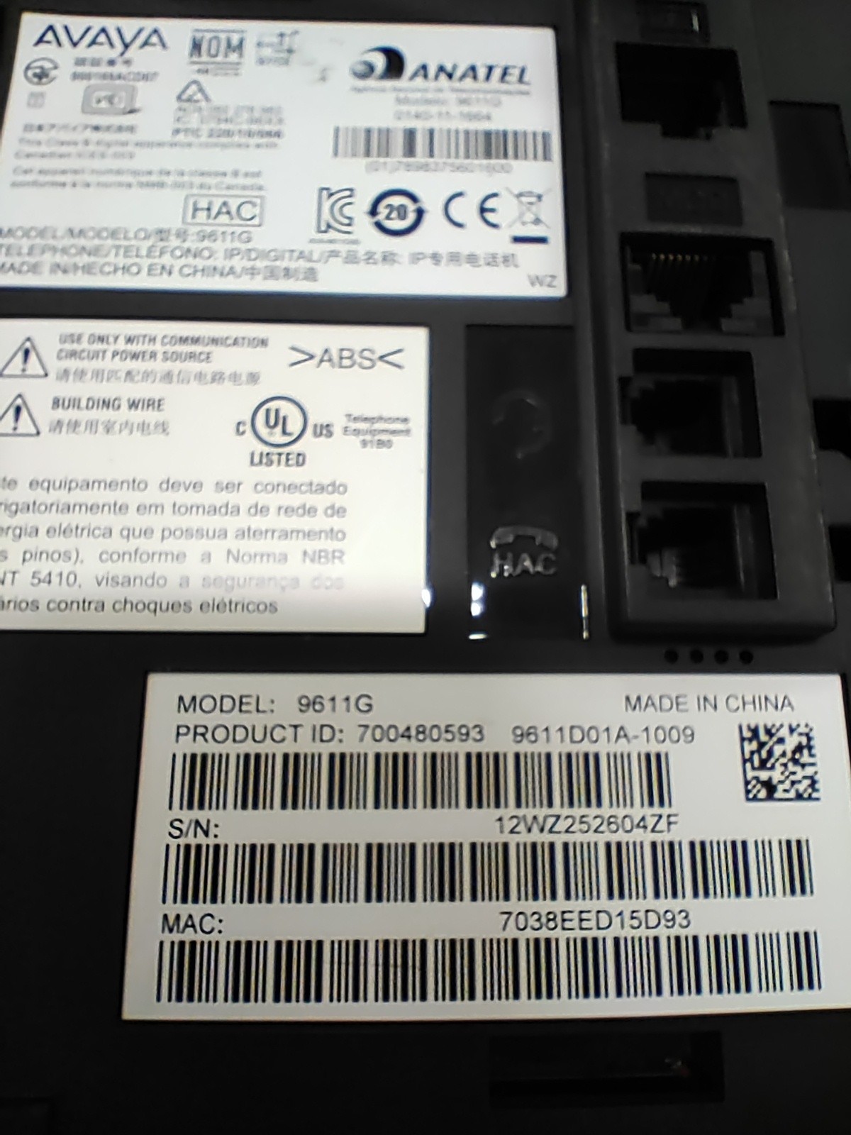 Avaya 9611G 700480593 9611GD02C-1009 cleaned, tested, reset to default. A stock.