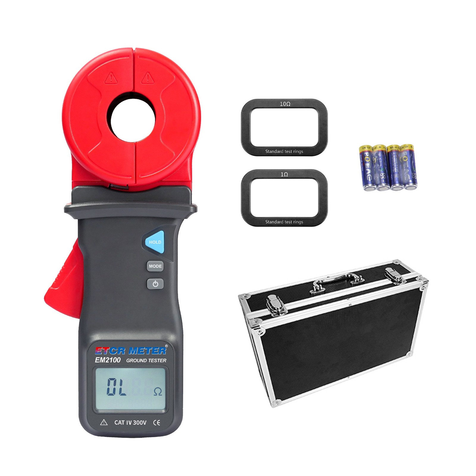 EM2100 Clamp-On Earth Ground Resistance Tester 0.010Ω~1000Ω New