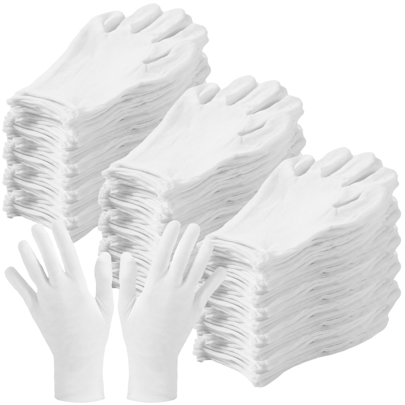 300 Pcs White Cotton Gloves Bulk – Moisturizing Overnight Gloves for Dry Hands,